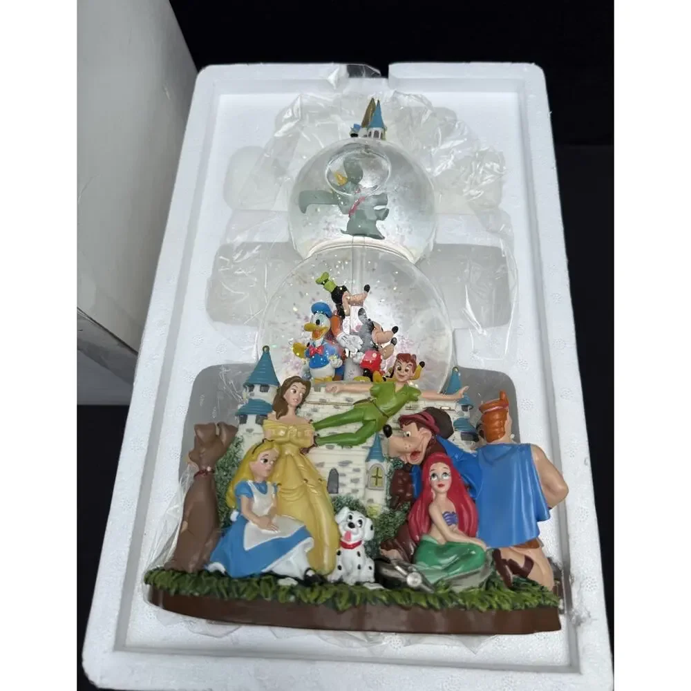 Vintage Disney “A Magical Gathering” Double Snow Globe-Music Lights Movement MIB